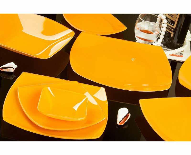 سرویس 25 پارچه غذاخوری شیشه ای آرکوفام مدل 747 کویین نارنجی Arcofam 747 Queen Orange 25 Pieces Dinnerware Set